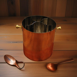 Copper Champagne Bucket With Brass Handles