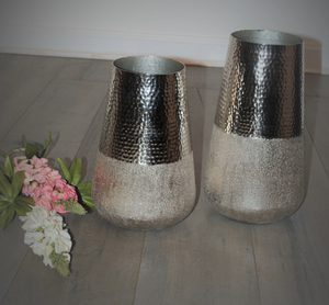 Silver Planters and Vases with Mink Finish- 2 Sizes Available