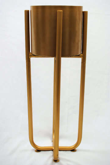 Large Gold Planter With Stand