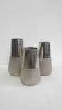 Silver Planters and Vases with Mink Finish- 2 Sizes Available