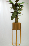 Large Gold Planter With Stand