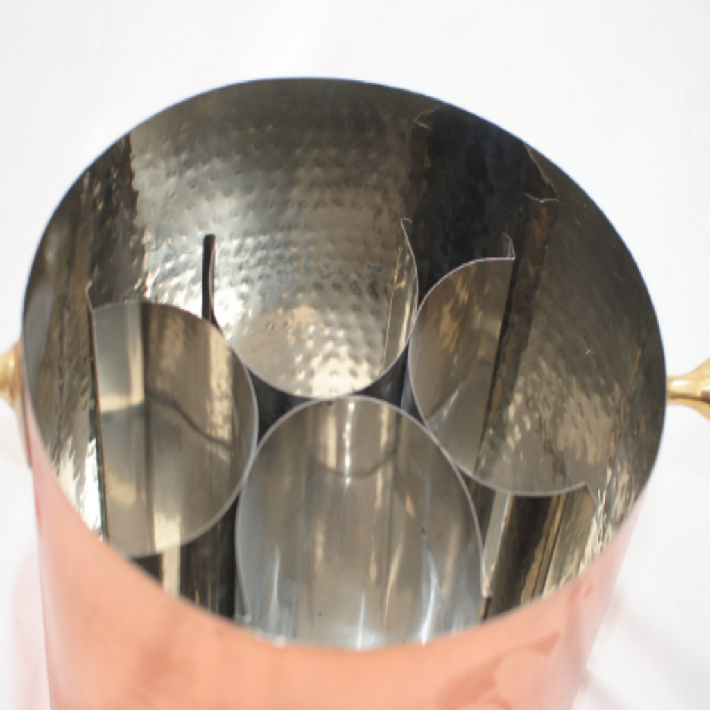 Copper Champagne Bucket With Brass Handles - The Chalk Home