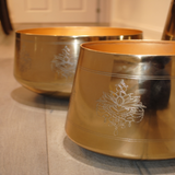Gold Planters with Hand Etched Design - The Chalk Home