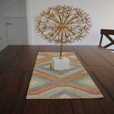 Blue and Gold Hand Embroidered Table Runner - The Chalk Home