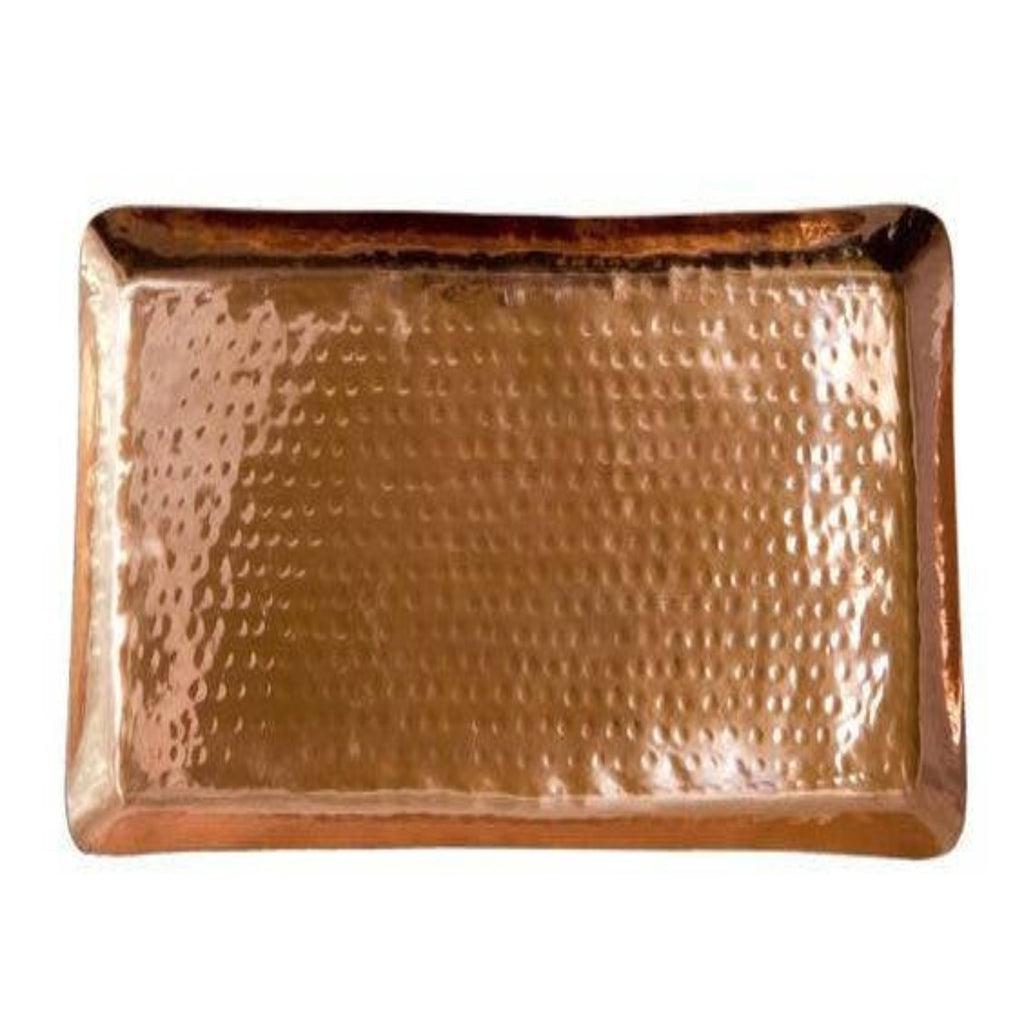 Pure Copper Serving Tray In Hammered Finish - The Chalk Home