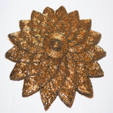 Flower Shaped Gold Table Mats With Bead Embroidery - The Chalk Home