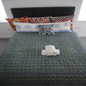 Hand embroidered bedcover - The Chalk Home