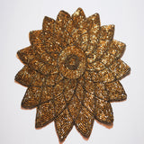 Flower Shaped Gold Table Mats With Bead Embroidery - The Chalk Home