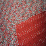 Hand Printed Red Ajarak Bedcover - The Chalk Home