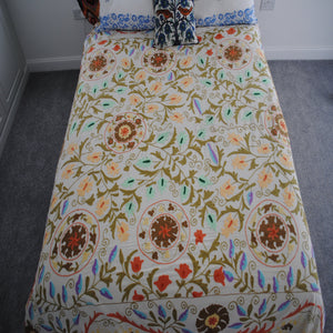Hand Embroidered Suzani Bedcover - The Chalk Home