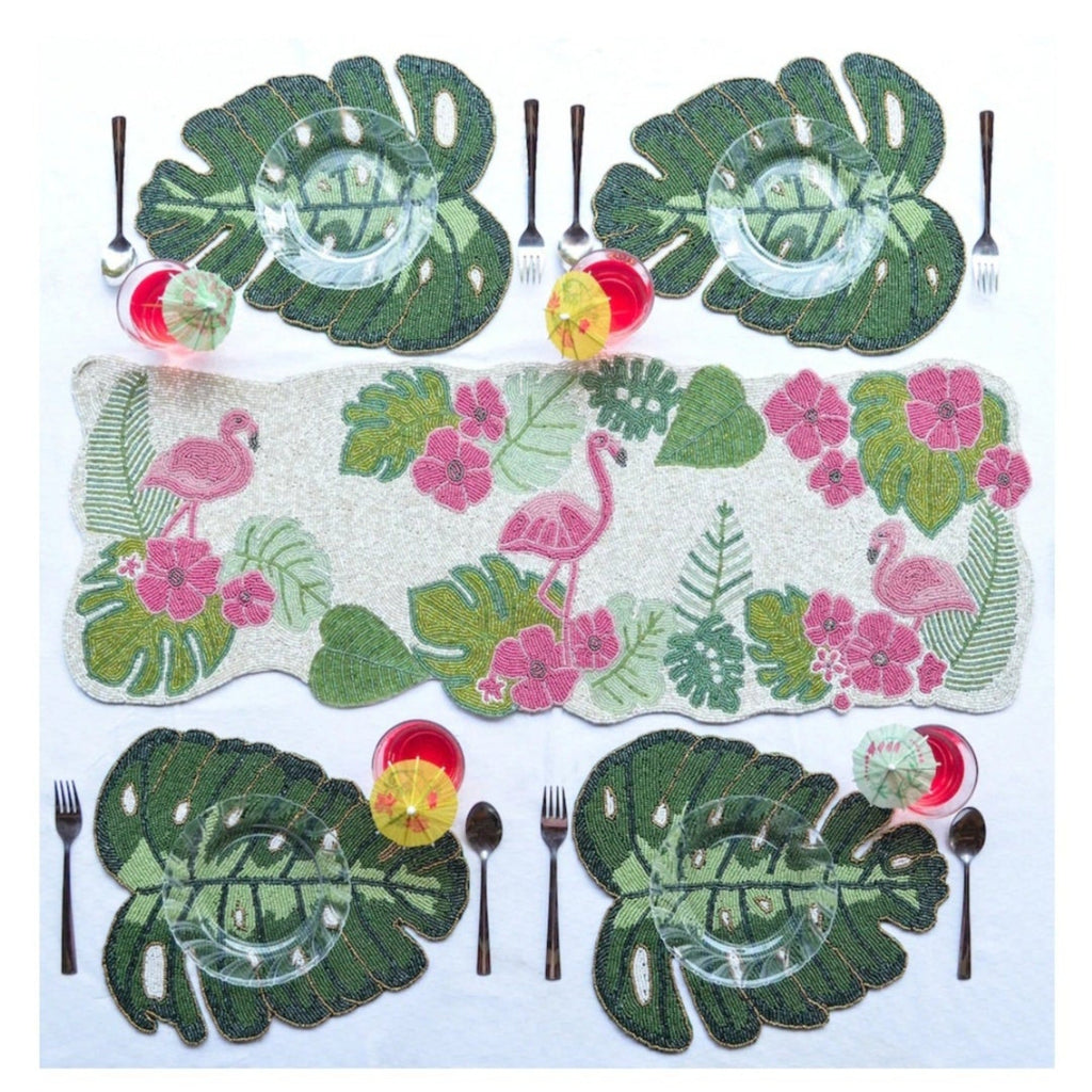 Large Sumer Flamingo table runner - The Chalk Home