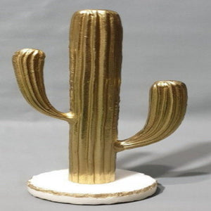 Large Gold Cactus Object - The Chalk Home