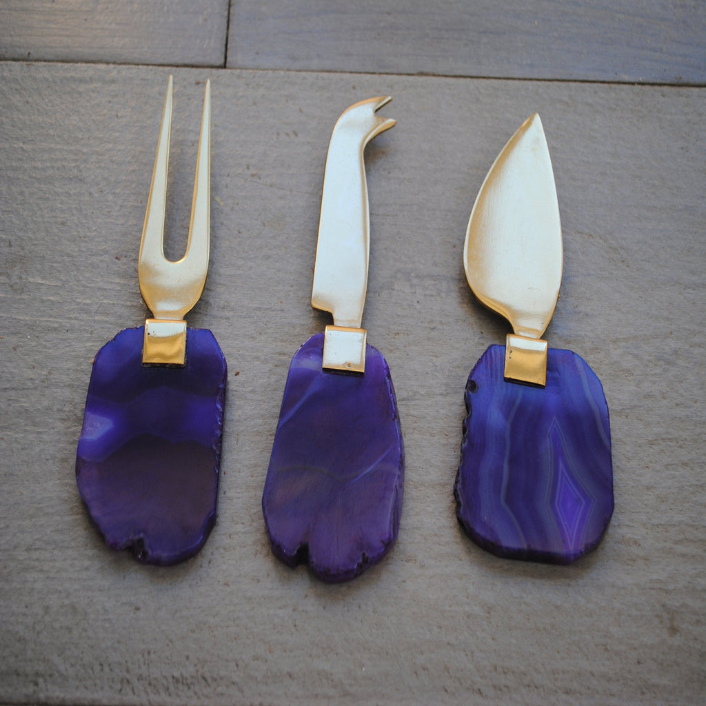 Natural Agate Cheese knives - Set of 4 - The Chalk Home