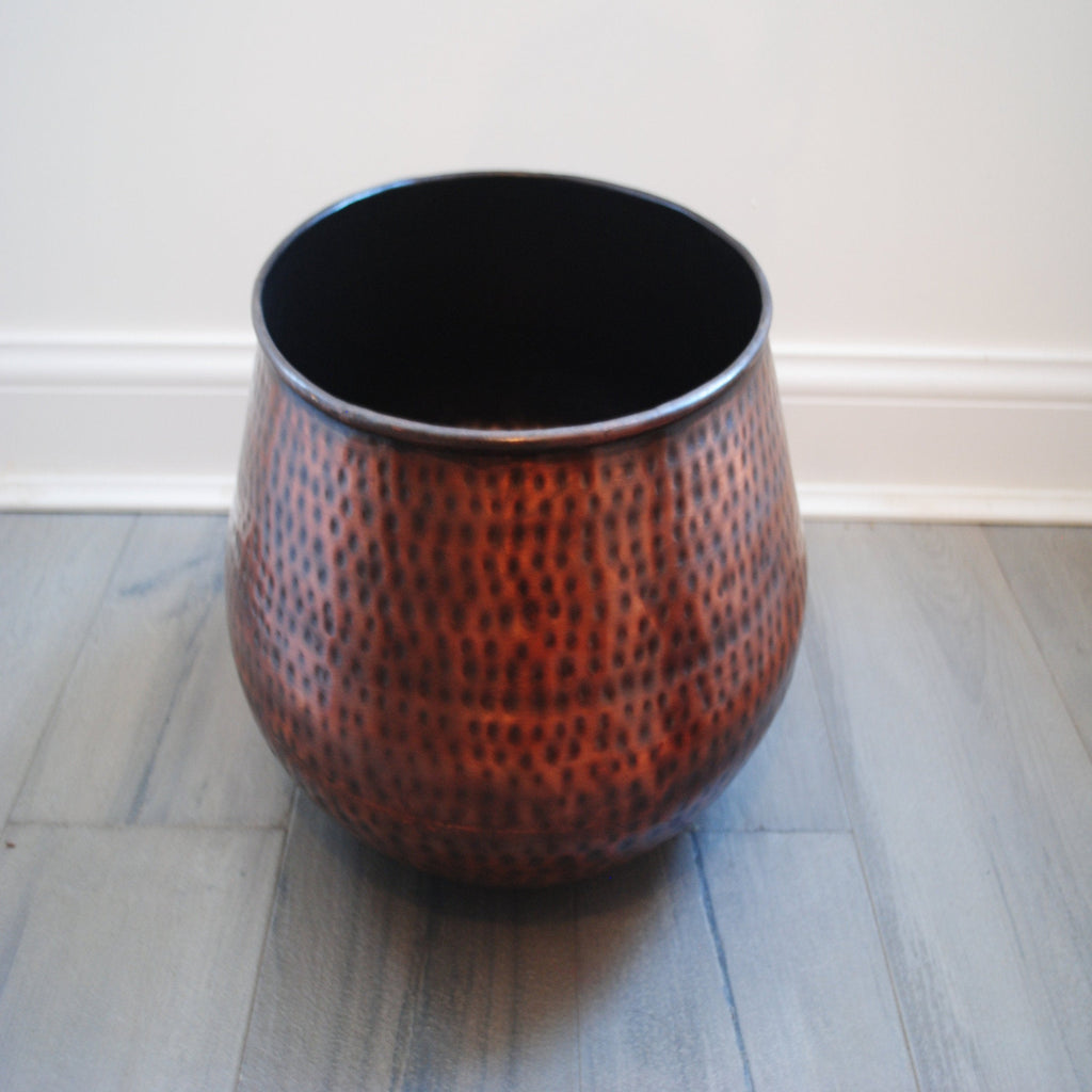 Copper Planter With Hand Hammered Finish - The Chalk Home