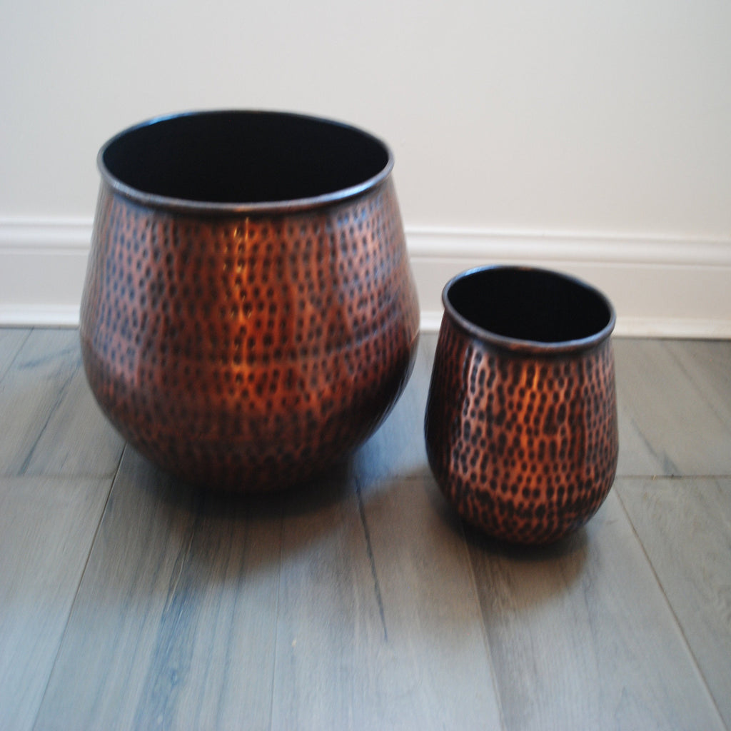 Copper Planter With Hand Hammered Finish - The Chalk Home