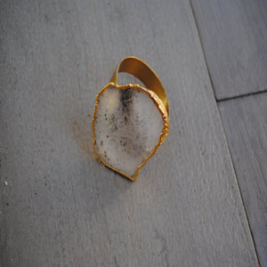 Natural Agate Napkin Rings - Agate Slice with Metallic Gold Napkin Rings Holder - The Chalk Home