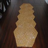 Gold table runner handmade with glass beads - The Chalk Home