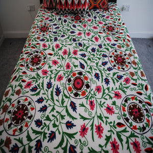 Hand Embroidered King Size Bedcover - The Chalk Home