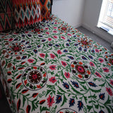 Hand Embroidered King Size Bedcover - The Chalk Home