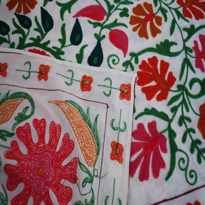 Bright Pink Hand Embroidered Bed Cover - The Chalk Home