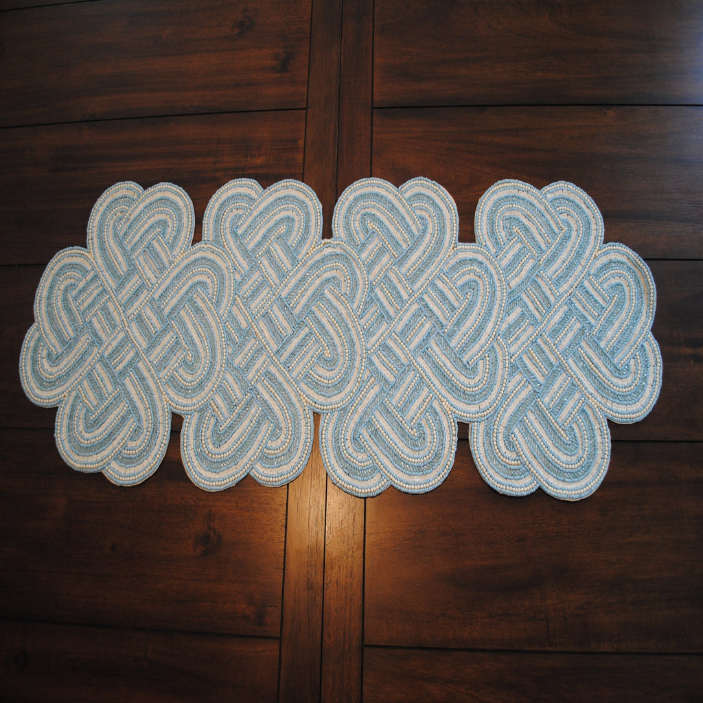 White And Blue Table Runner - The Chalk Home