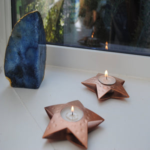 Star Shaped Copper Tealight Holders - The Chalk Home