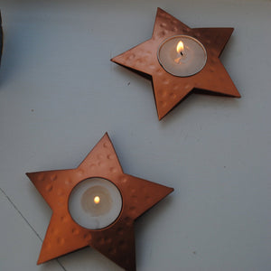 Star Shaped Copper Tealight Holders - The Chalk Home