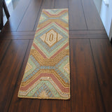 Blue and Gold Hand Embroidered Table Runner - The Chalk Home